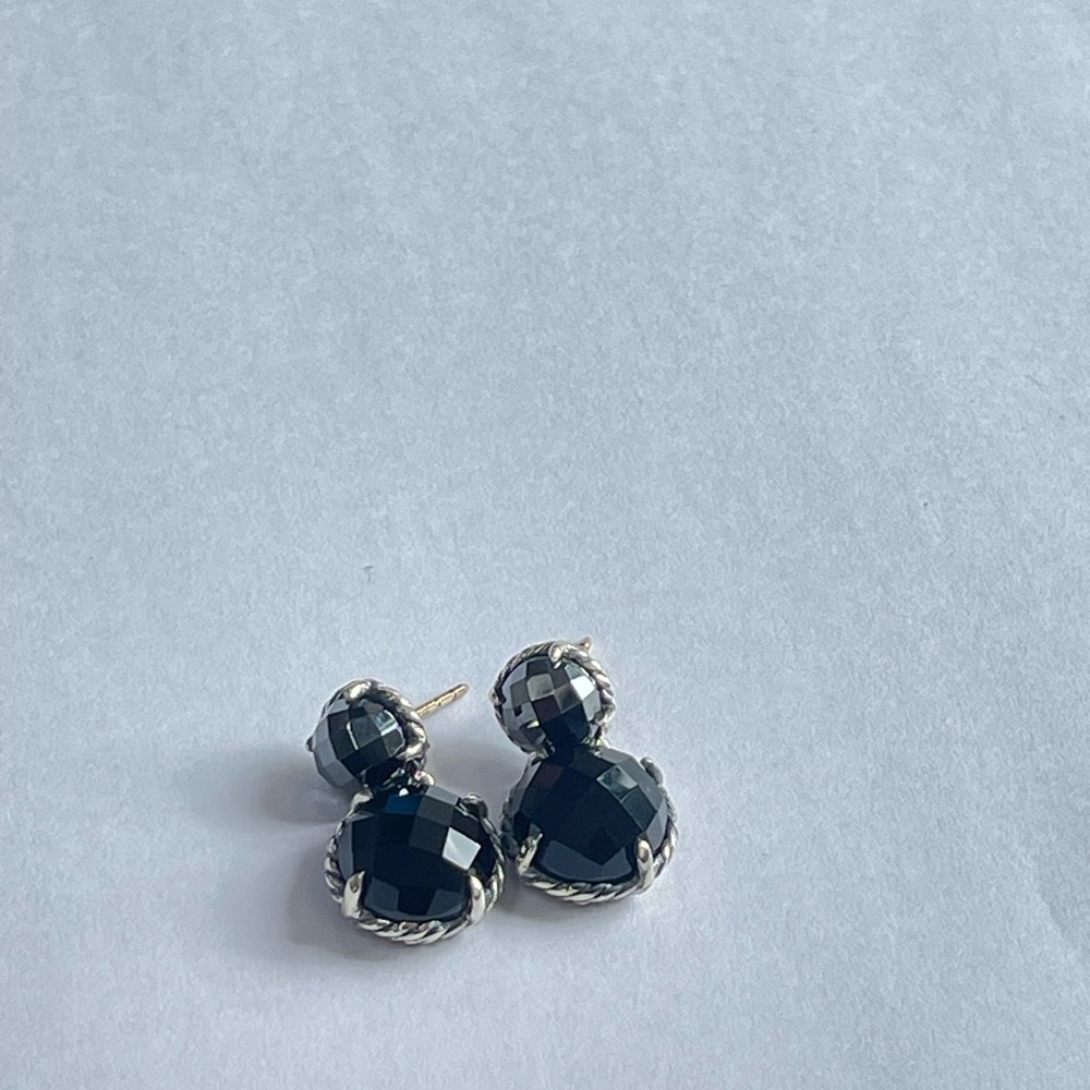 David Yurman Black Onyx Chatelaine Drop Earrings - Picture 10 of 11